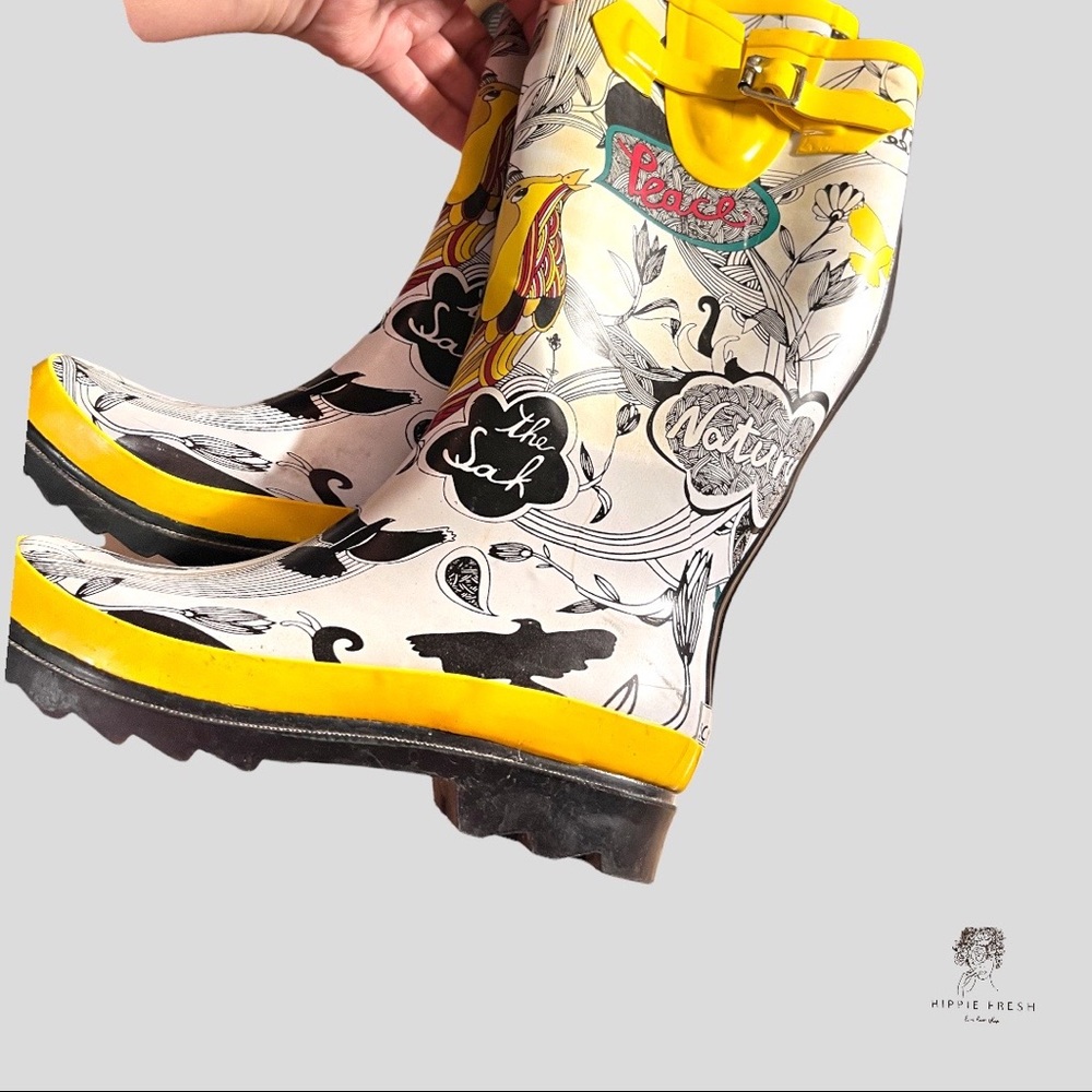 The Sak Sakroots Women's Waterproof Peace Floral Rain Boots Multicolor Size 6